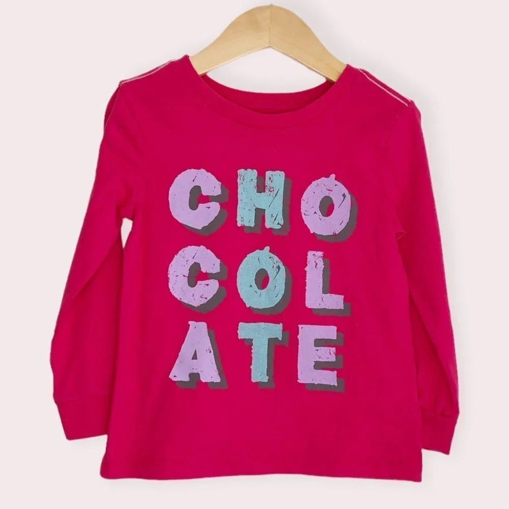 NWT Peek t-shirt long sleeve Hot‎ Chocolate pink graphic tee size 3T